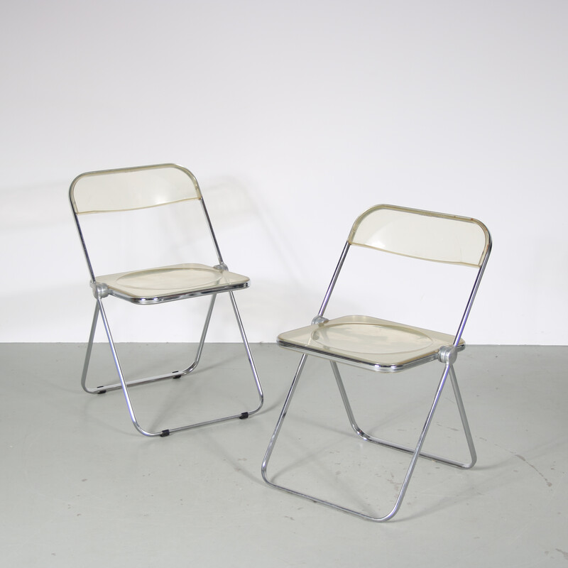 Vintage “Plia” folding chair by Giancarlo Piretti for Castelli, Italy 1970s