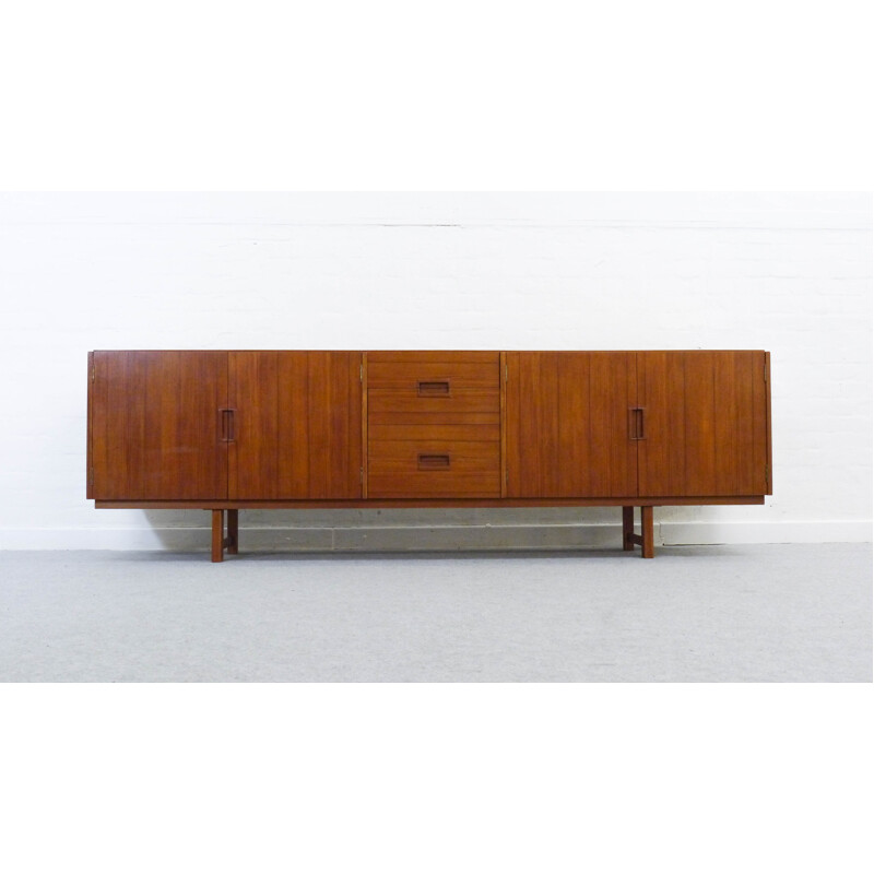 Large vintage teak sideboard 2 doors and 4 drawers - 1960s 