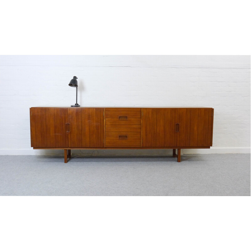 Large vintage teak sideboard 2 doors and 4 drawers - 1960s 