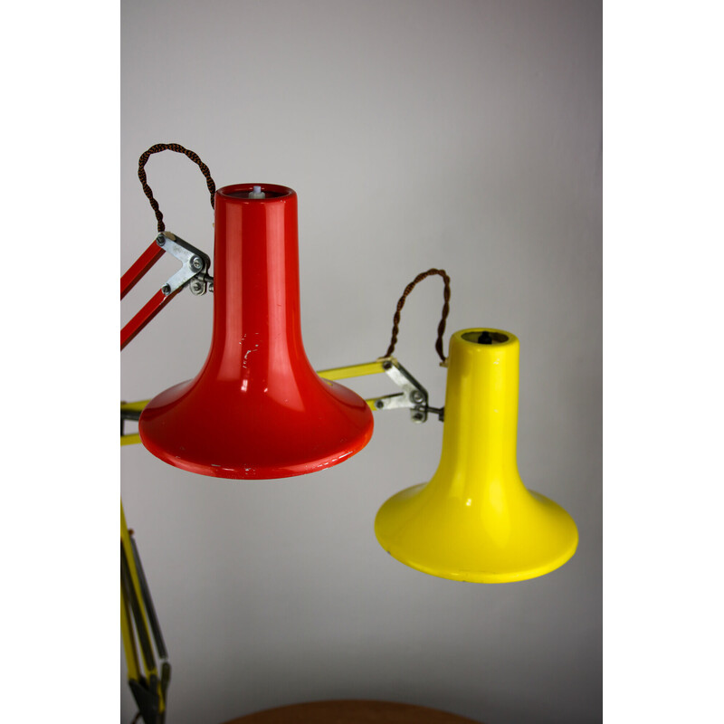 Paire de lampes de table réglables vintage jaune et orange par Sijaj, 1970