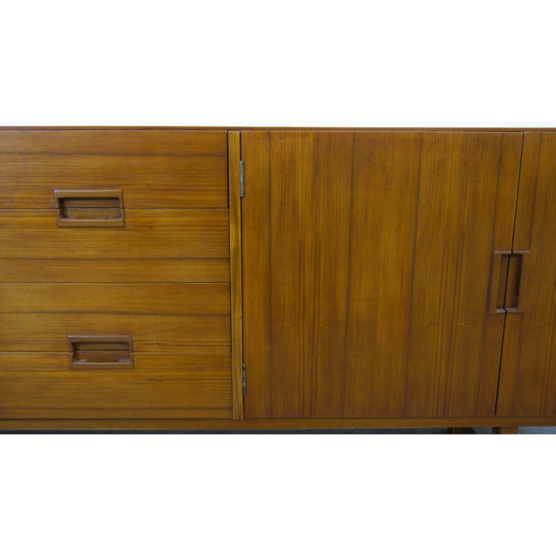 Large vintage teak sideboard 2 doors and 4 drawers - 1960s 