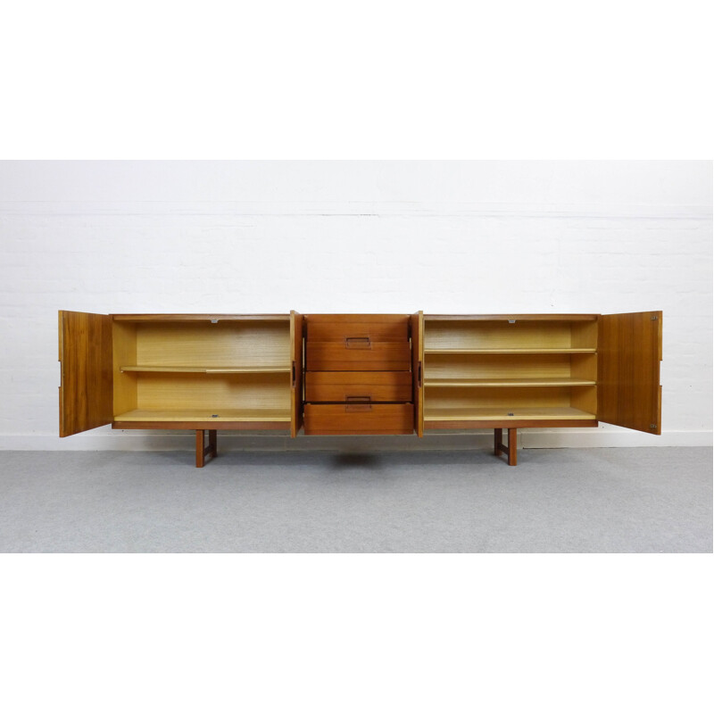 Large vintage teak sideboard 2 doors and 4 drawers - 1960s 