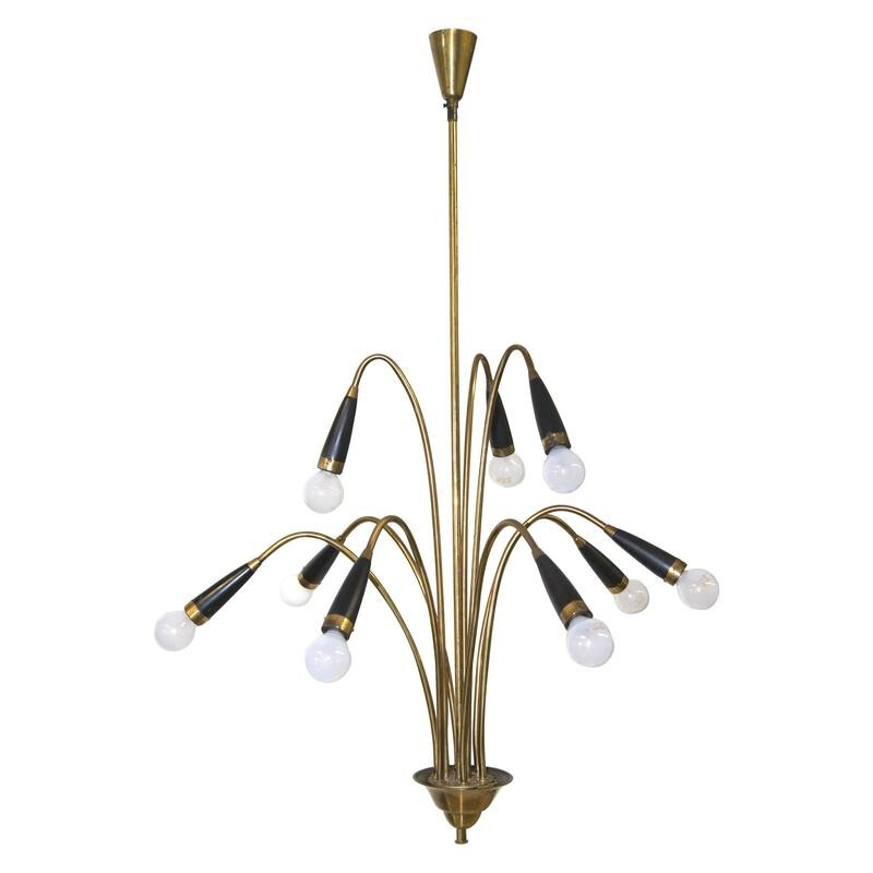 Mid-Century double tier spider chandelier - 1960s