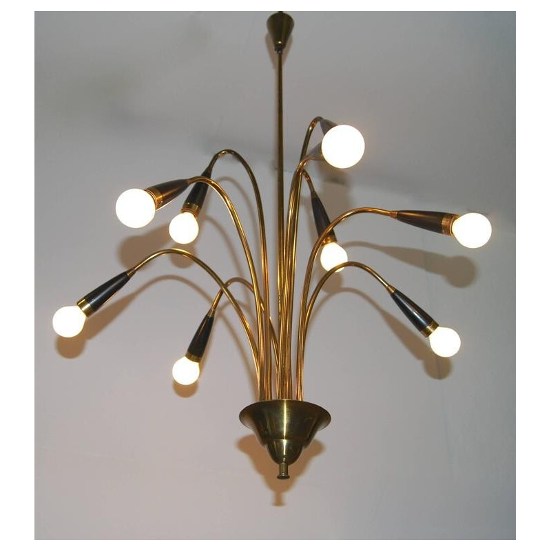 Mid-Century double tier spider chandelier - 1960s