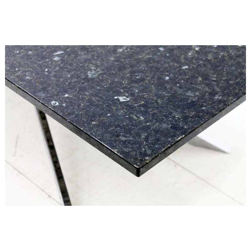 Granite & steel coffee table - 1970s