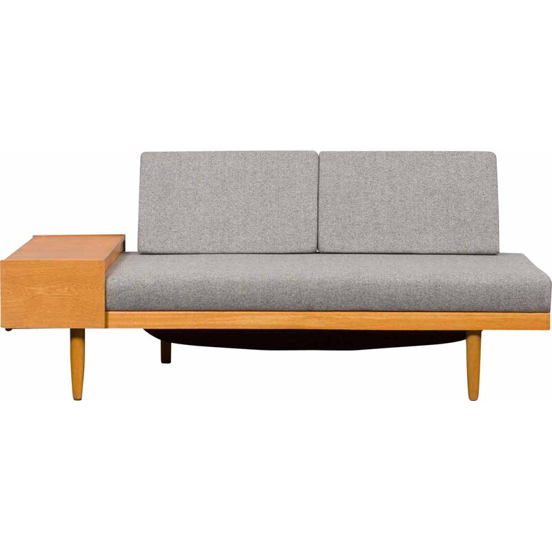 Vintage Svane oakwood and wool daybed by Igmar Relling, Norway 1970s