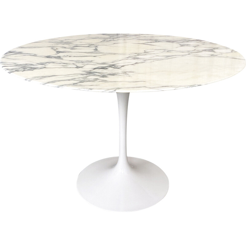 Vintage dining table in Arabescato marble by Eero Saarinen for Knoll International, United States 1960s