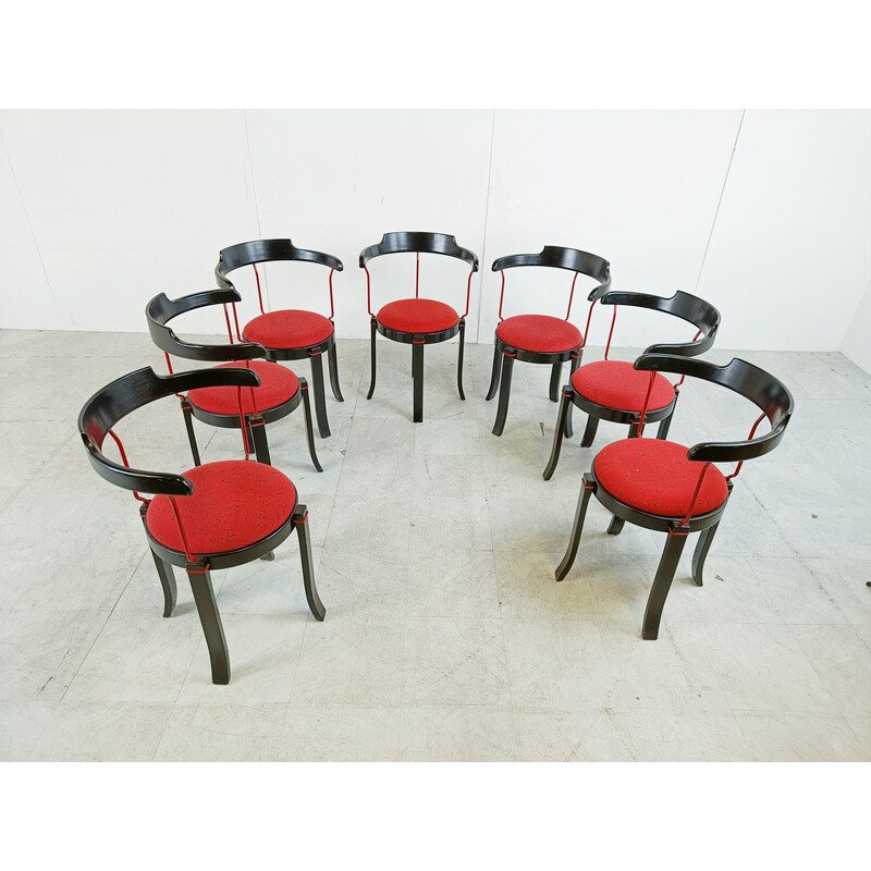 Ensemble de 5 chaises empilables italiennes vintage par Talin, Italie 1980