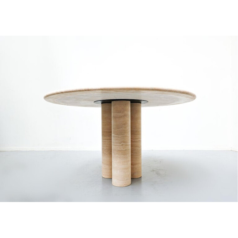 Table contemporaine vintage en travertin, Italie