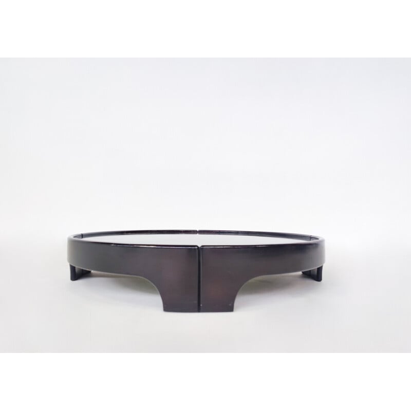 Table basse vintage noire par Tito Agnoli pour Sormani, 1970