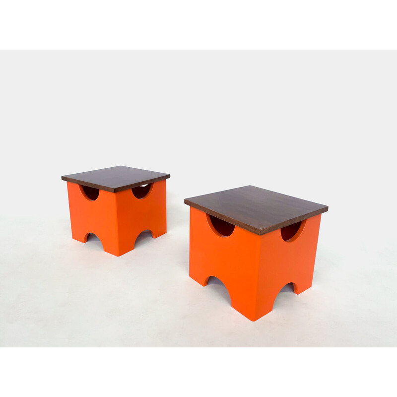 Pair of mid-century Dado stools by Ettore Sottsass
