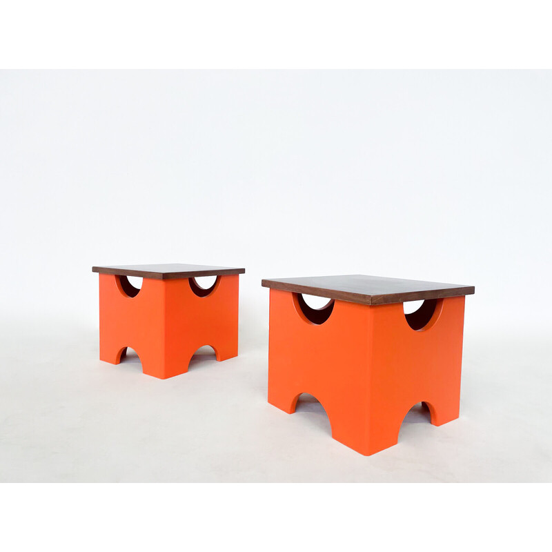 Pair of mid-century Dado stools by Ettore Sottsass