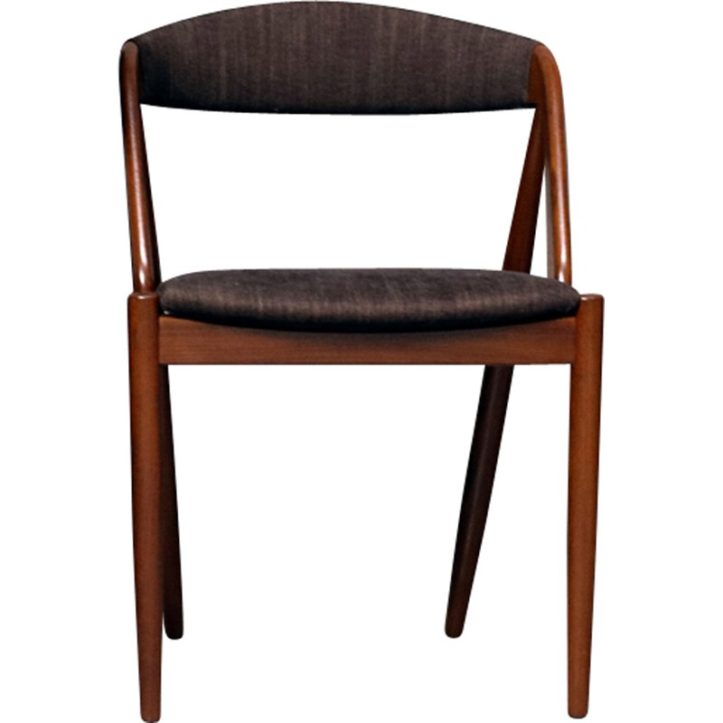 Suite de 4 chaises de salle à manger en teck, marrons, de Kai Kristiansen - 1960