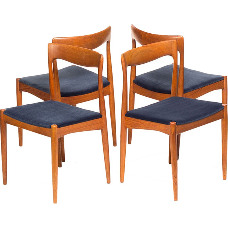 Suite de 4 chaises vintage danoises en teck d'Arne Vodder, éditeur Vamo Sønderborg - 1960 