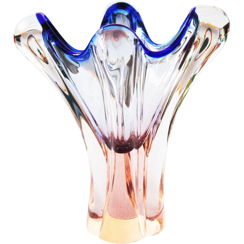 Vase vintage en verre soufflé - 1960