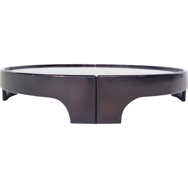 Table basse vintage noire par Tito Agnoli pour Sormani, 1970