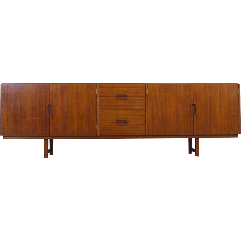 Large vintage teak sideboard 2 doors and 4 drawers - 1960s 