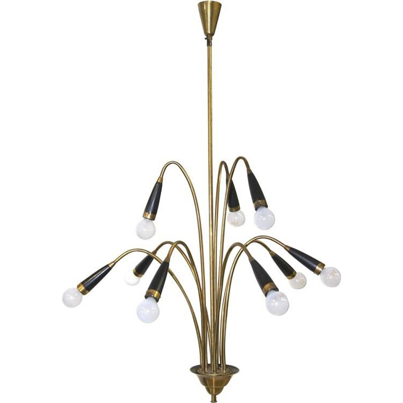 Mid-Century double tier spider chandelier - 1960s