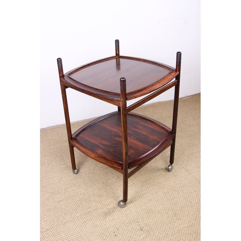 Vintage Brazilian serving table in rosewood and formica by Cantù Móveis for Interiores Ltda, 1960