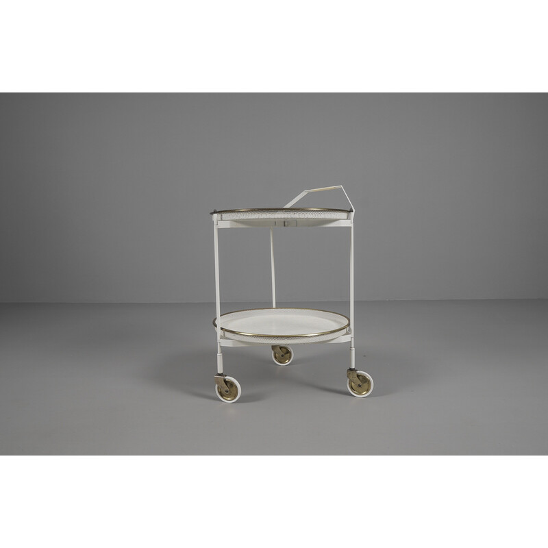 Mid-century bar trolley with removable trays, 1950s