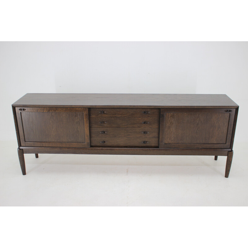 Vintage stained oakwood sideboard by H.W.Klein for Bramin, Denmark 1970s