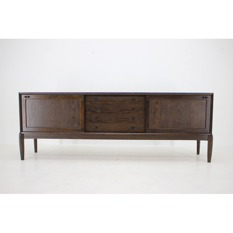 Vintage stained oakwood sideboard by H.W.Klein for Bramin, Denmark 1970s