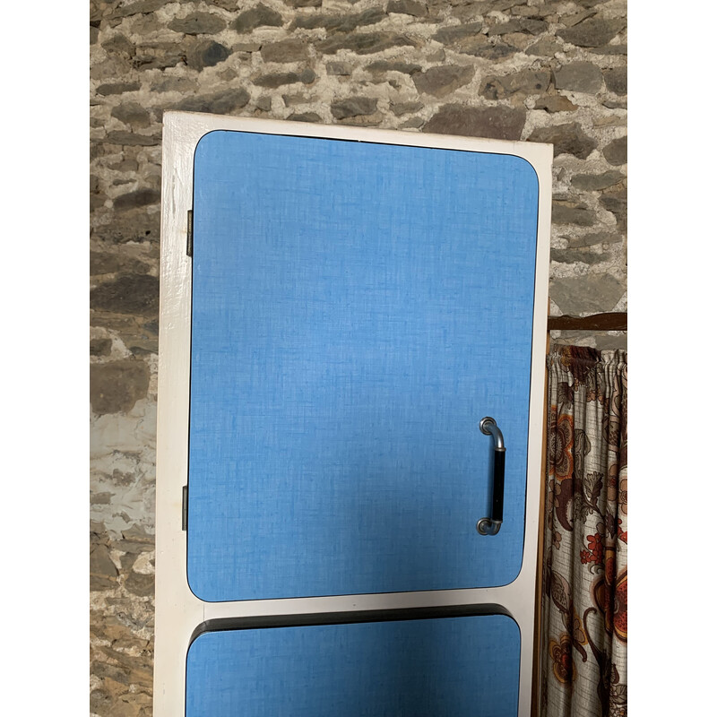 Vintage 2-door bonnetière in blue formica