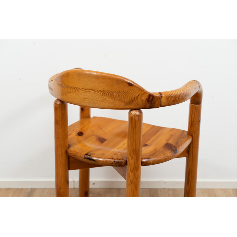 Vintage wooden dining chair with armrests by Rainer Daumiller