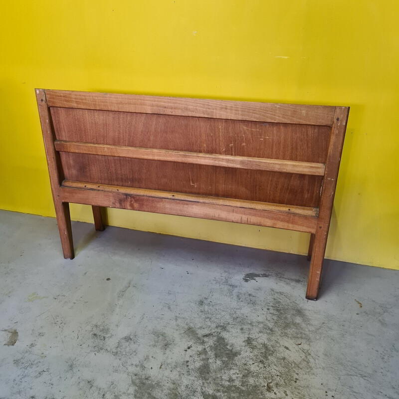 Vintage French beechwood hall bench, 1900s