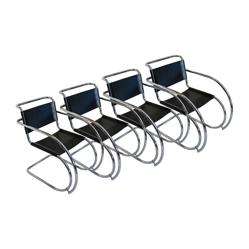 Set of 4 MR armchairs by Ludwig Mies van der Rohe - 1990s