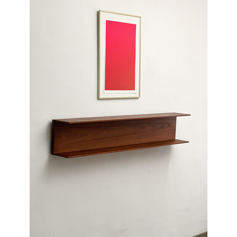 Vintage teak wall shelf by Walter Wirz for Wilhelm Renz, 1960