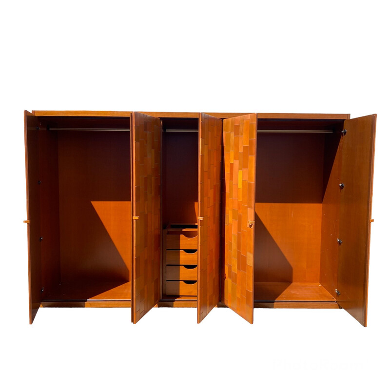 Vintage Pecari leather cabinet by Tito Agnoli for Caleido, 1970
