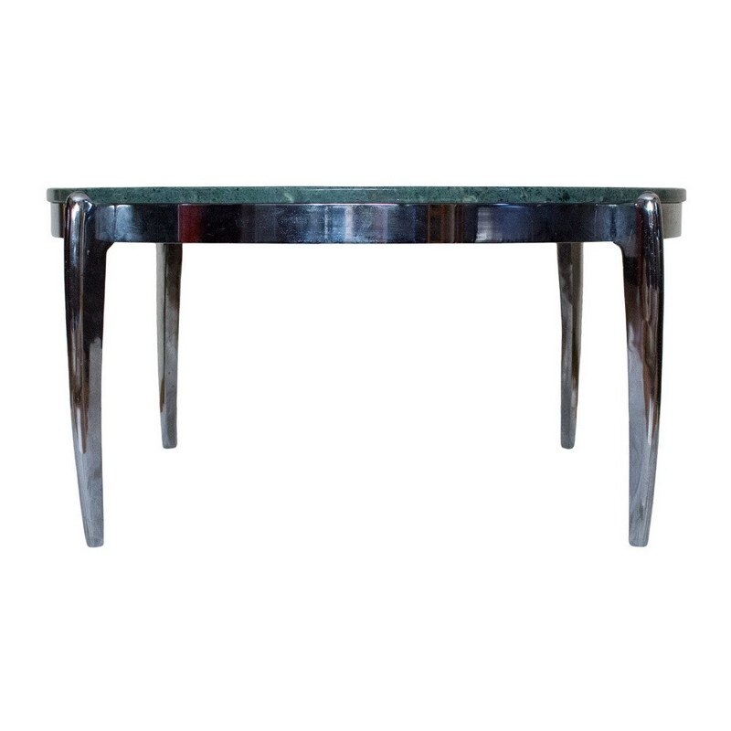 Table basse en marbre et acier inoxydable - 1970
