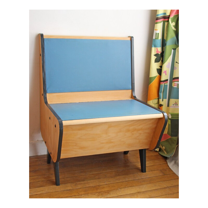 German vintage blue chest bench - 1960s