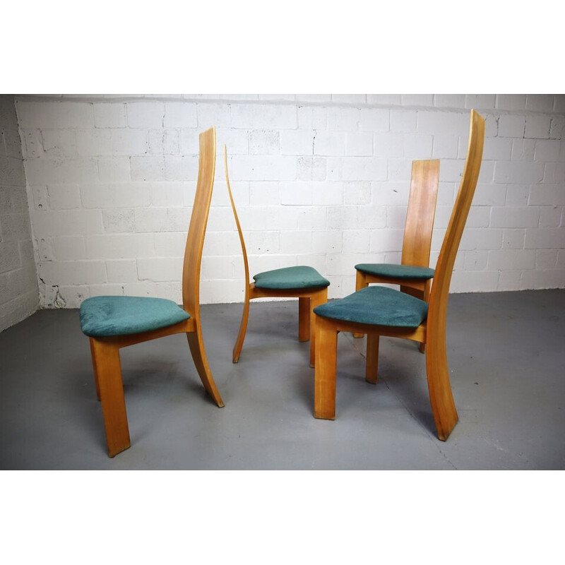 Set of 4 vintage "Iris" chairs by Bob Van den Berghe for Tranekaer Furniture, Denmark