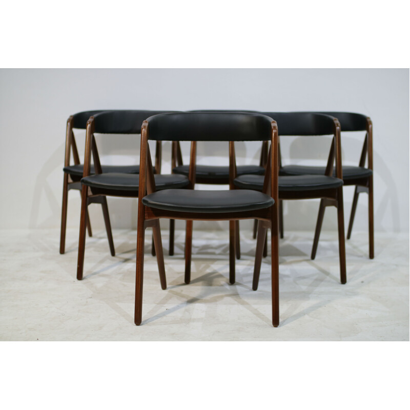 Set of teak dining chairs by Th. Harlev for Farstrup Møbler - 1950s