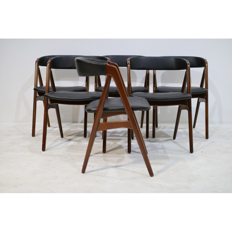 Set of teak dining chairs by Th. Harlev for Farstrup Møbler - 1950s