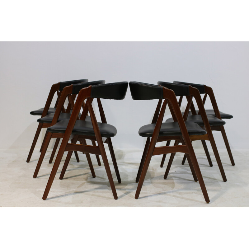 Ensemble de 6 chaises à repas en teck de Th. Harlev pour Farstrup Møbler - 1950