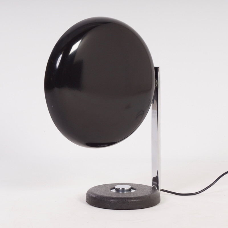 Oslo black desk lamp in metal and chromium by Heinz PFAENDER from Hillebrand - 1960s
