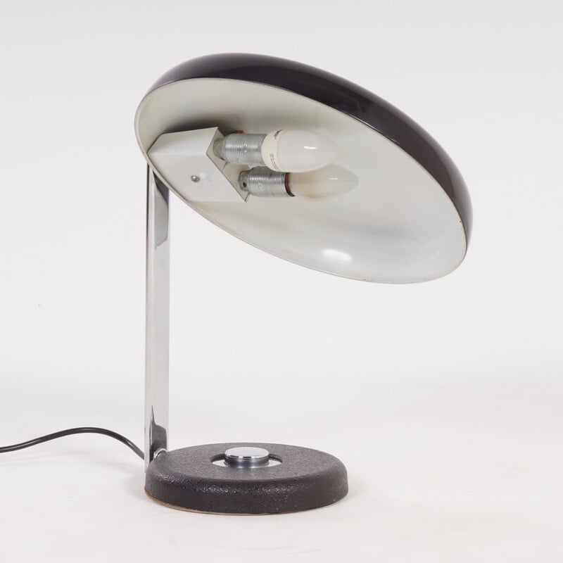 Oslo black desk lamp in metal and chromium by Heinz PFAENDER from Hillebrand - 1960s