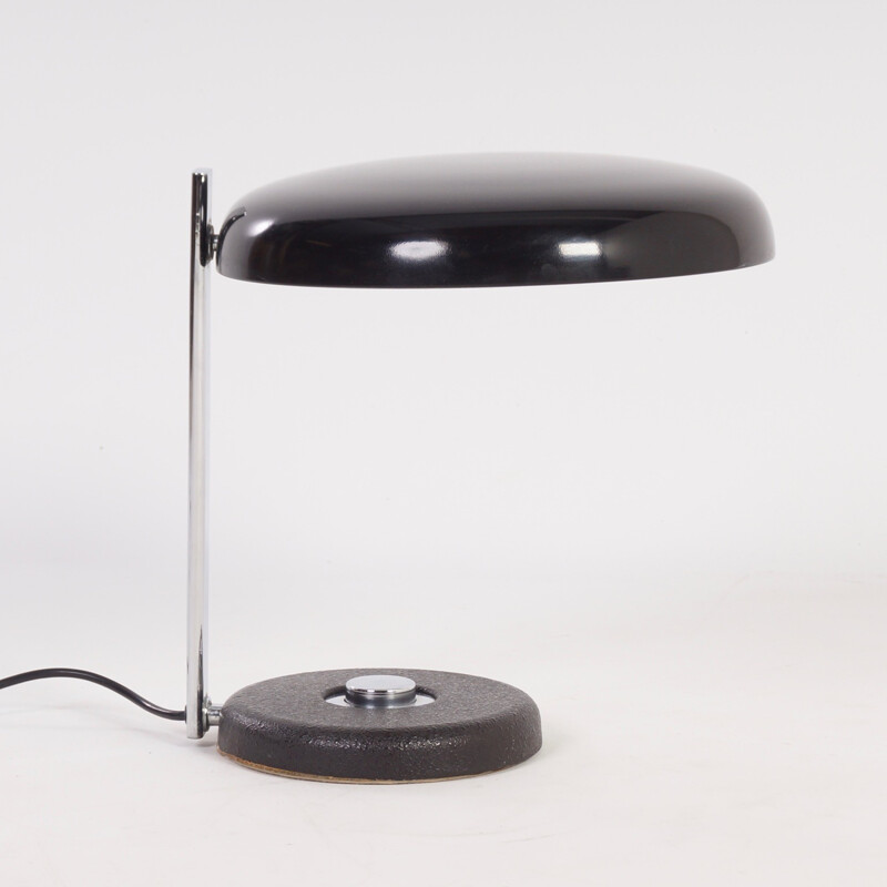 Oslo black desk lamp in metal and chromium by Heinz PFAENDER from Hillebrand - 1960s