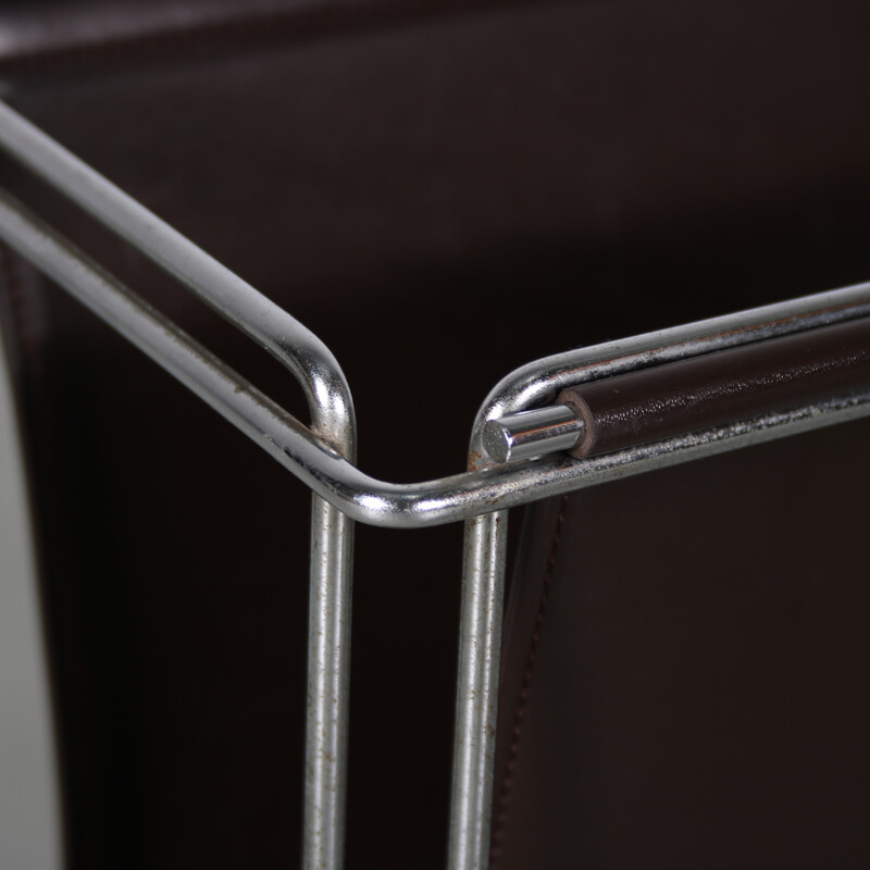 Vintage chrome-plated metal magazine rack by Max Sauze for Sauze Studio, France 1960