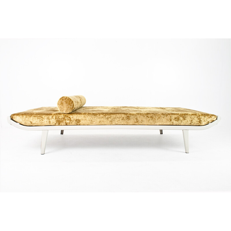 Vintage golden daybed in velvet and metal by Andre Cordemeijer for Auping - 1950s