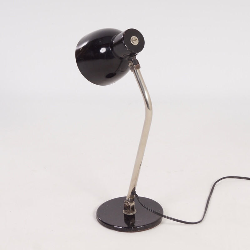 Lampe de bureau en métal noir modèle 98 édition Hala par H. BUSQUET - 1950