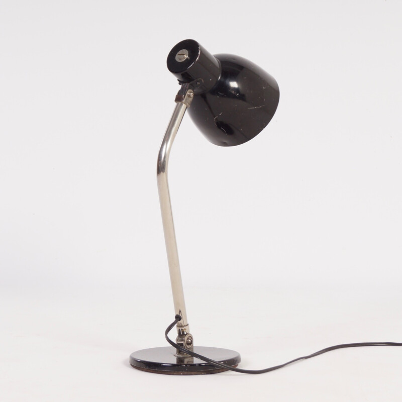 Lampe de bureau en métal noir modèle 98 édition Hala par H. BUSQUET - 1950