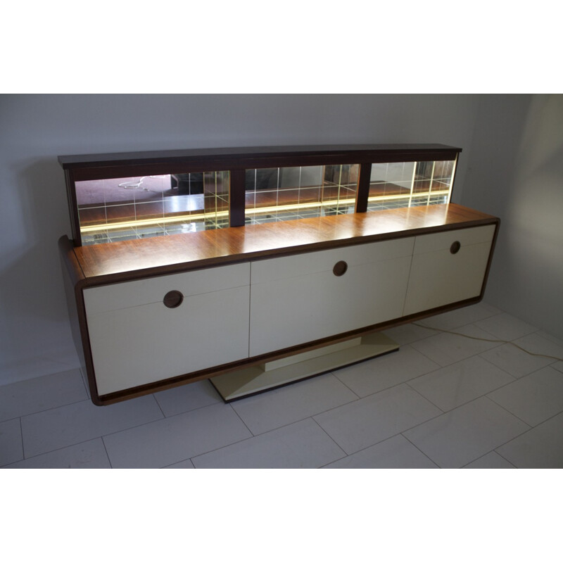 Rosewood sideboard with an electric bar - 1970s