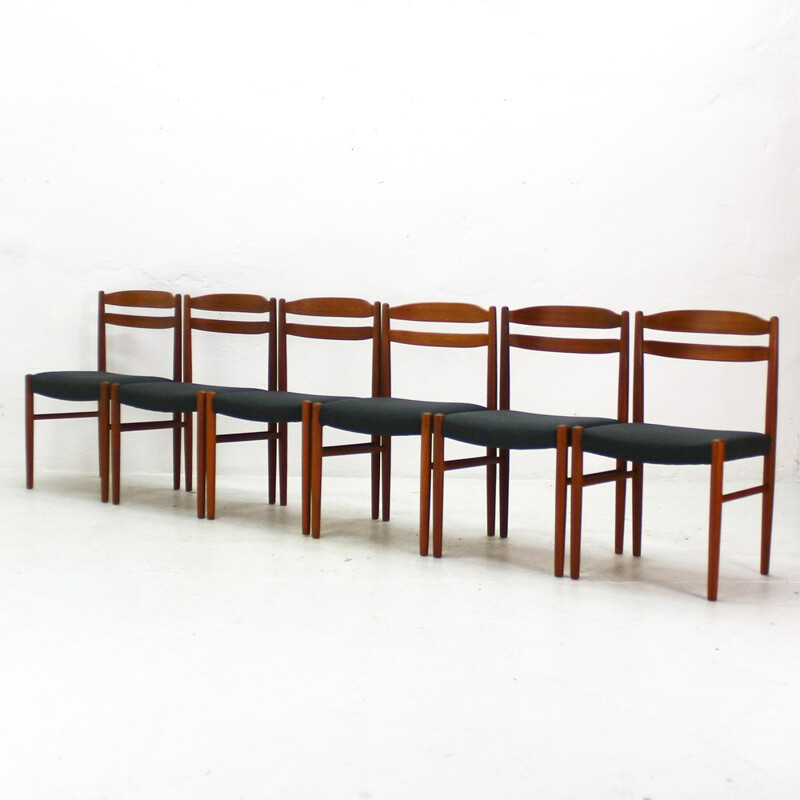 Set of 6 dining chairs in teak by Carl Ekström for Johansson & Söner - 1960s