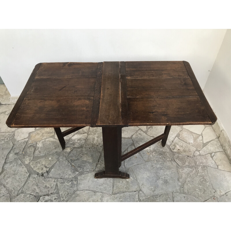 Table pliante vintage Gateleg en bois massif
