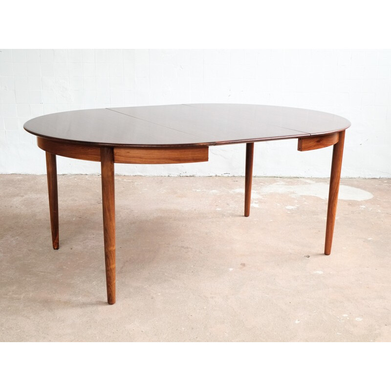 Danish extendable round table in rosewood - 1960s