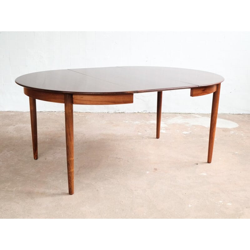 Table ronde danoise extensible en palissandre - 1960